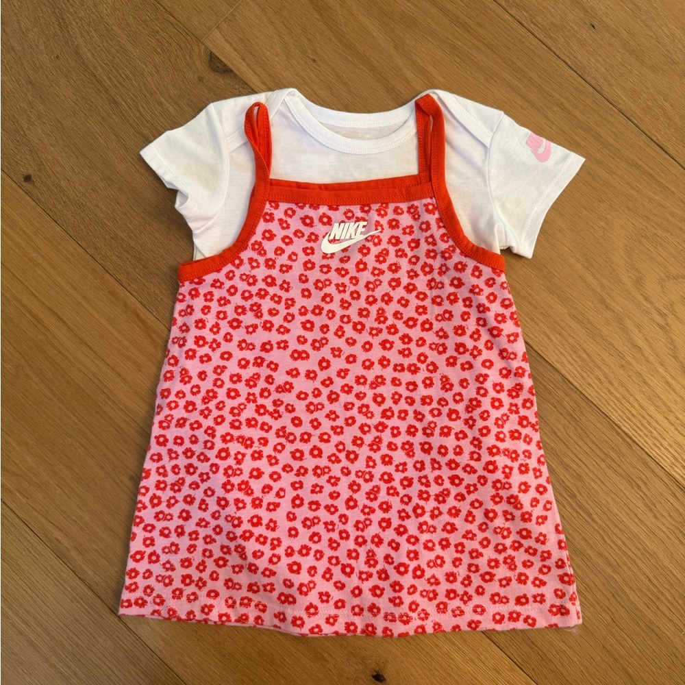 Nike Red and White Floral Dress Set